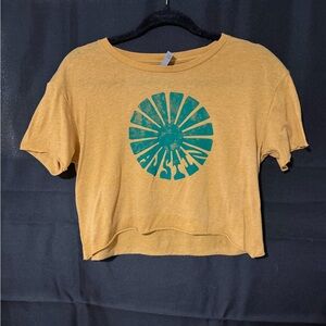 Yellow Graphic Crop Top